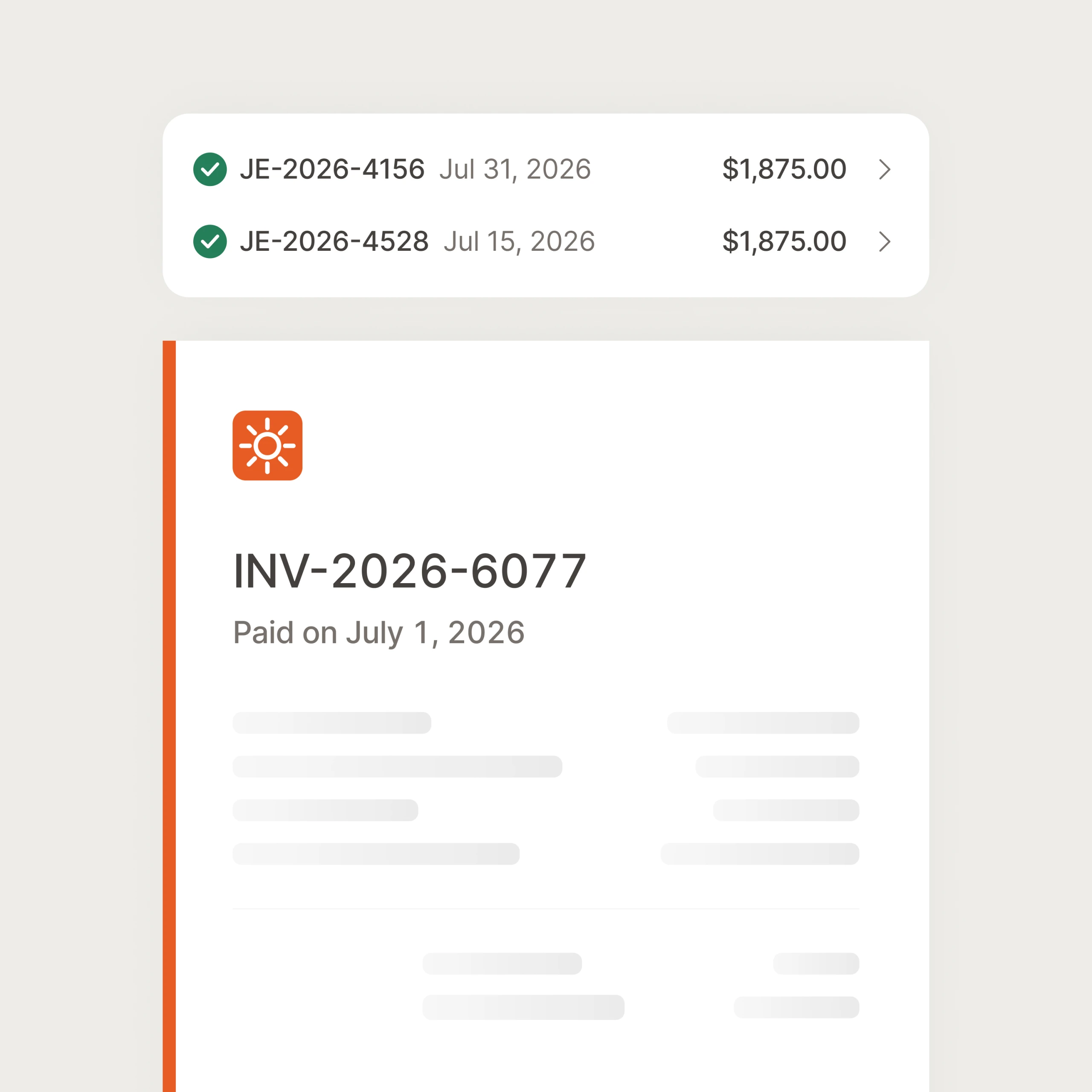 Linked to every invoice