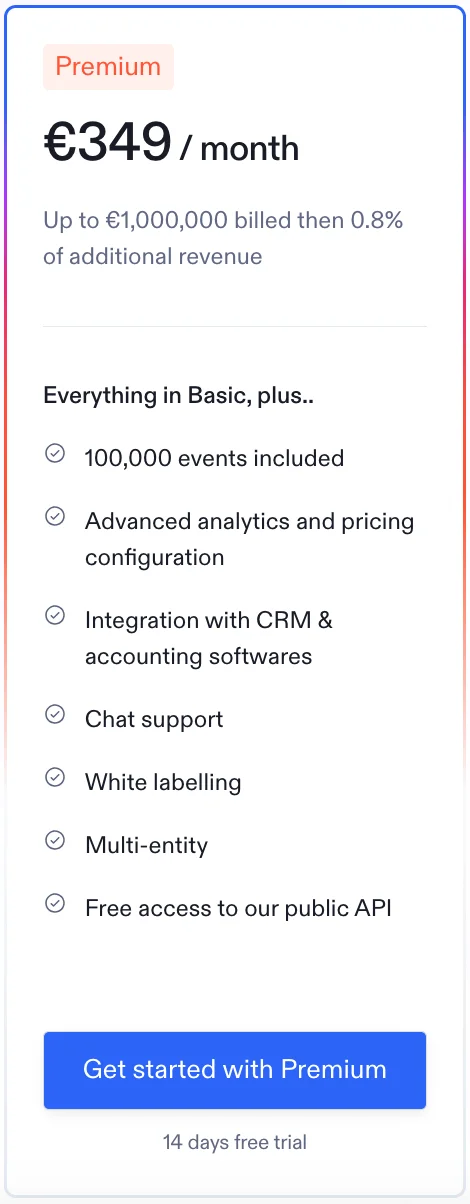 Example of premium model.